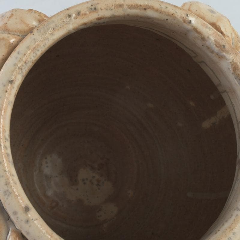 中国　磁州窯　鉄絵　花草文　高麗水指　共箱　V　9891A