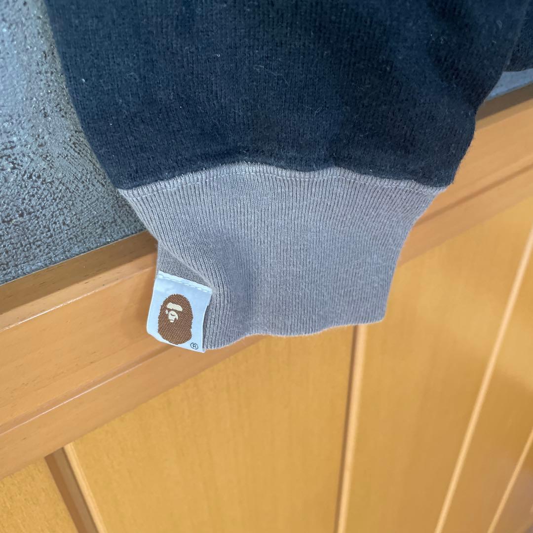 A Bathing Ape ラガーシャツ Mサイズ ブラック/グレーキムタク着用