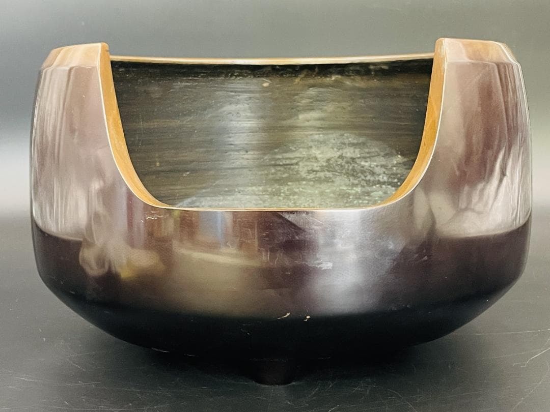 唐銅風炉 道安風炉 風炉師 秋元宗幹 造 共箱 栞 五徳付き 茶道具 R8SD5