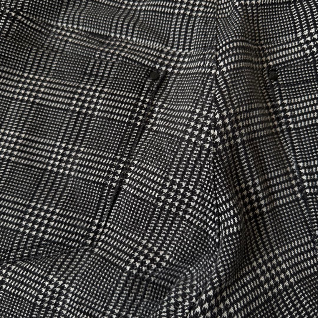 防寒　裏地付き　パーリーゲイツ　パンツ　M〜L相当　チェック　千鳥格子　黒　白