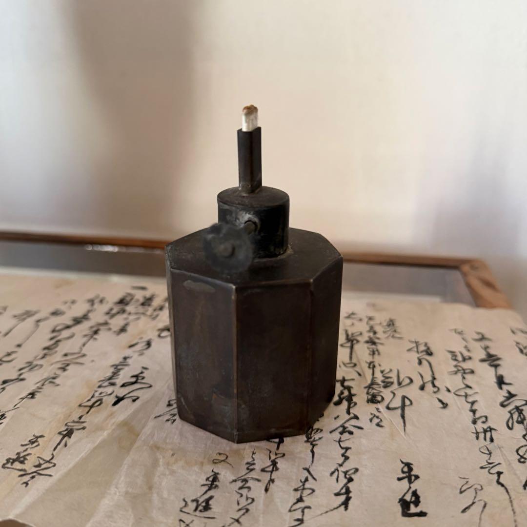 李朝　真鍮　オイルランプ