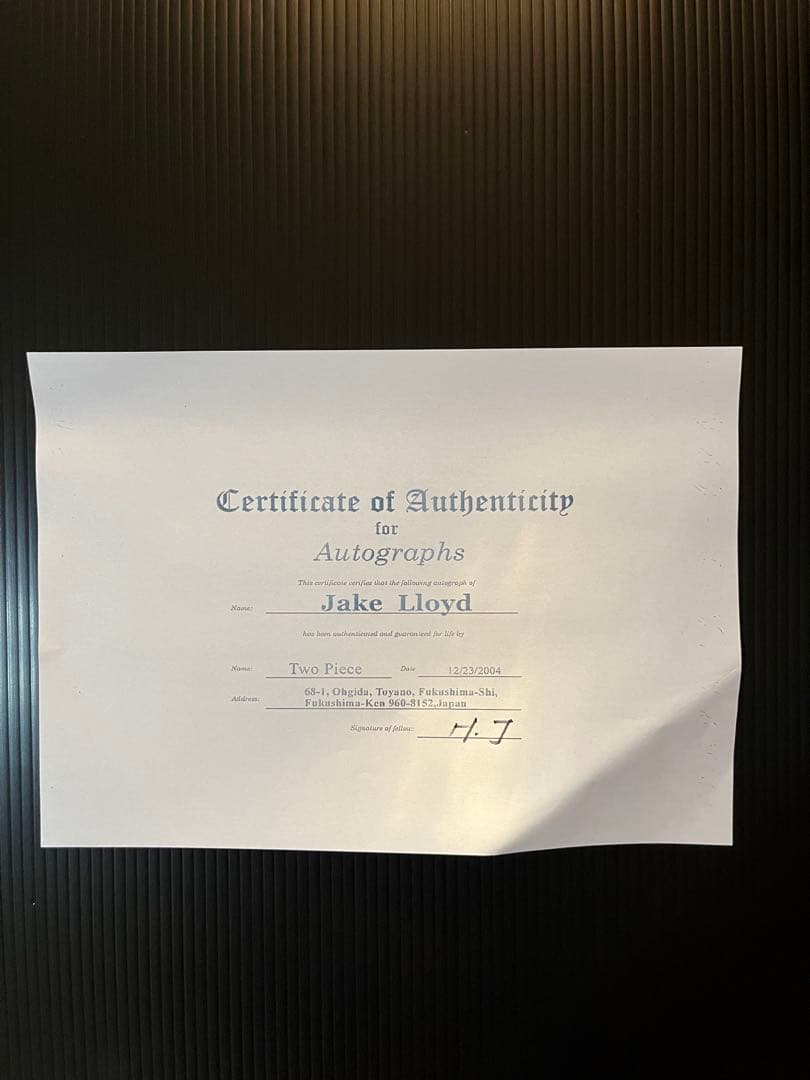 スターウォーズ アナキンスカイウォーカー ジェイクロイド 直筆サインポートレート