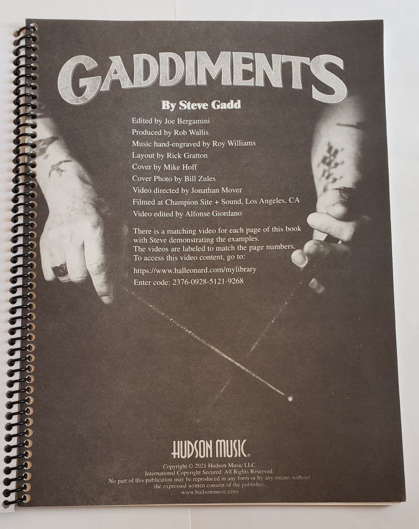直筆サイン入り　Gaddiments by Steve Gadd