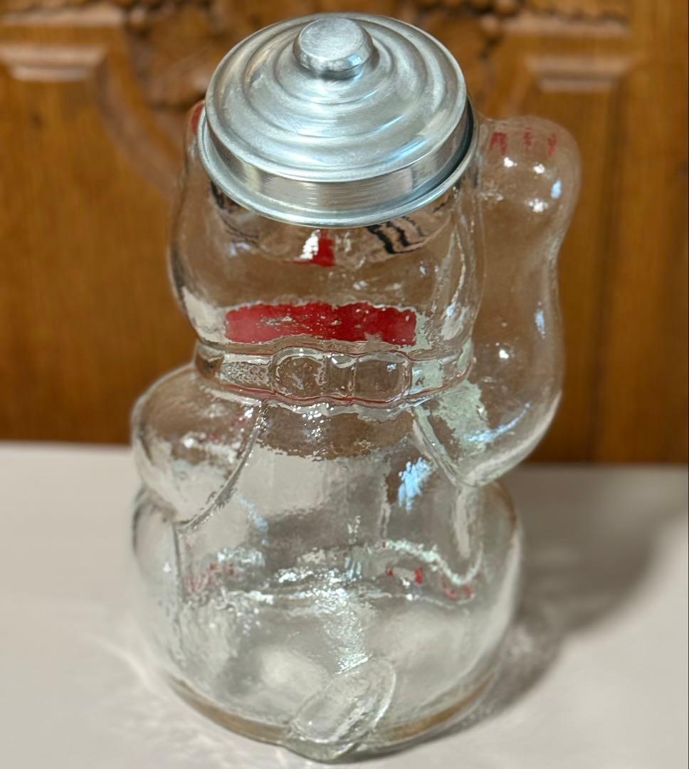 ビンテージ瓶、クリア招き猫、美品、即購入OK、すぐに匿名発送いたします