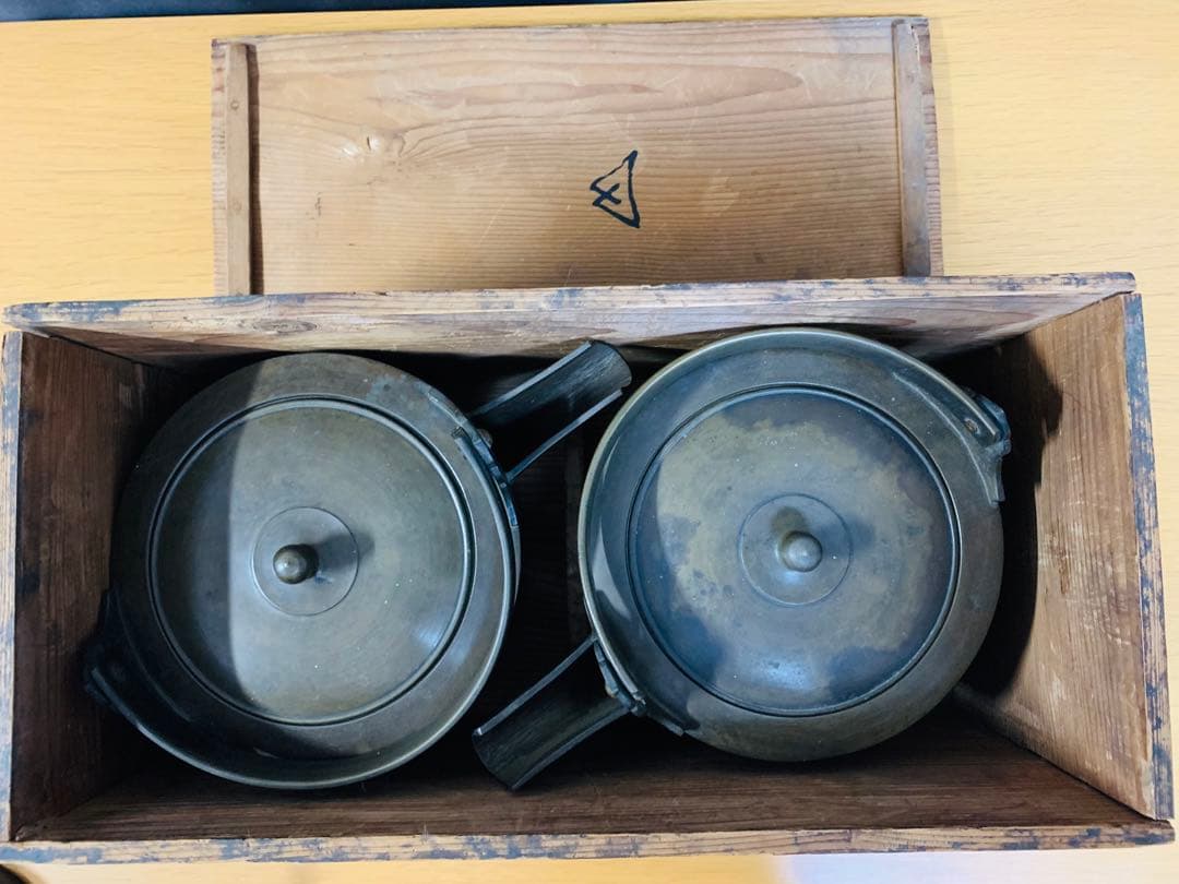 約300年以上前の青銅製 銚子 水注 酒注 江戸時代 正徳 錫 銅 やかん 二つ