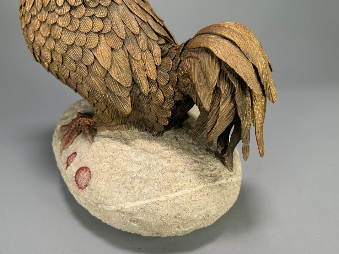 台湾陶磁　作家品　郭金蒼　在銘　鶏　置物　縁起物