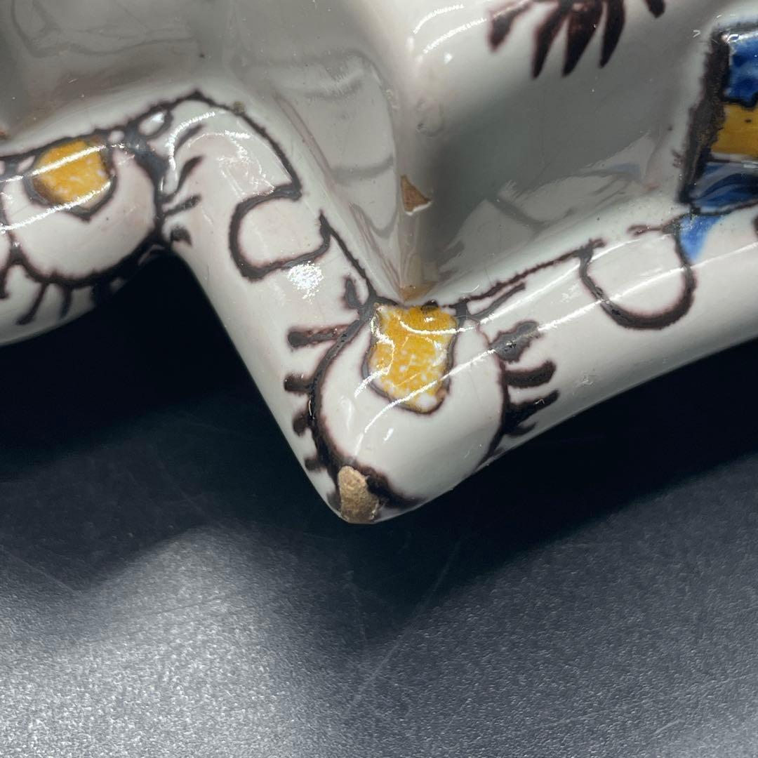 エミールガレ Emile Galle 軟質磁器 花文様 陶器 置物 インク壺