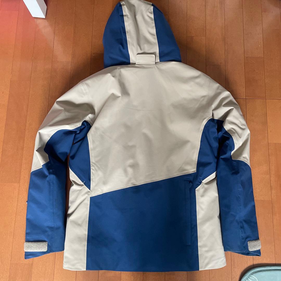 スキーウェア メンズ フード付き ベージュ/ネイビー