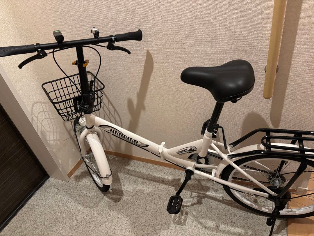 JIEBEIER 折りたたみ自転車 ホワイト
