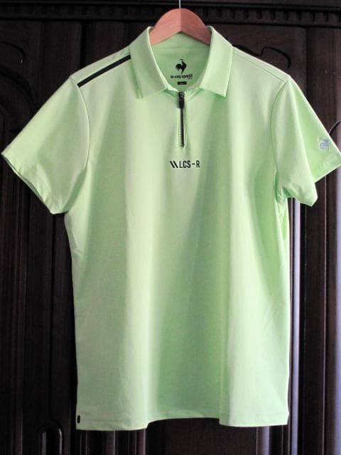 le coq sportif Golf 蛍光グリーン ハーフジップポロシャツ