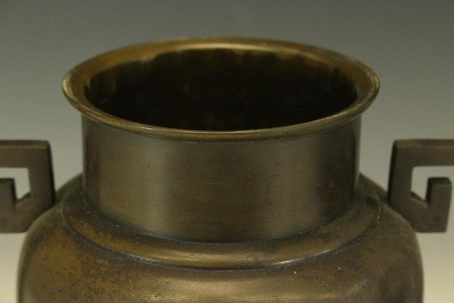 古銅 薄端 花器 池坊 華道 獣足 (A282)