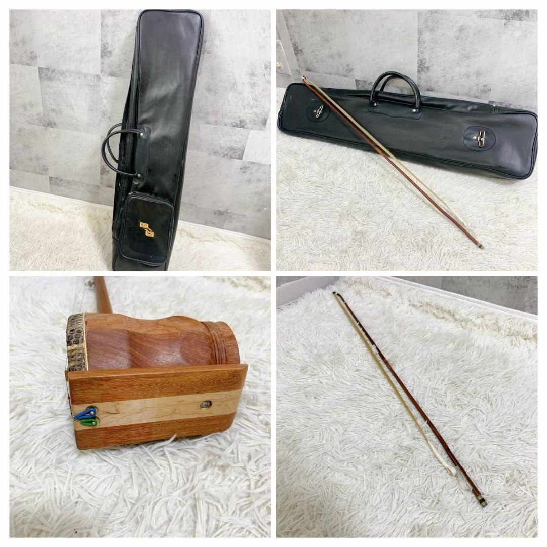 高級 二胡 龍頭 竜頭 弦楽器 民族楽器 ケース付属 蛇革 天然素材 ねじり