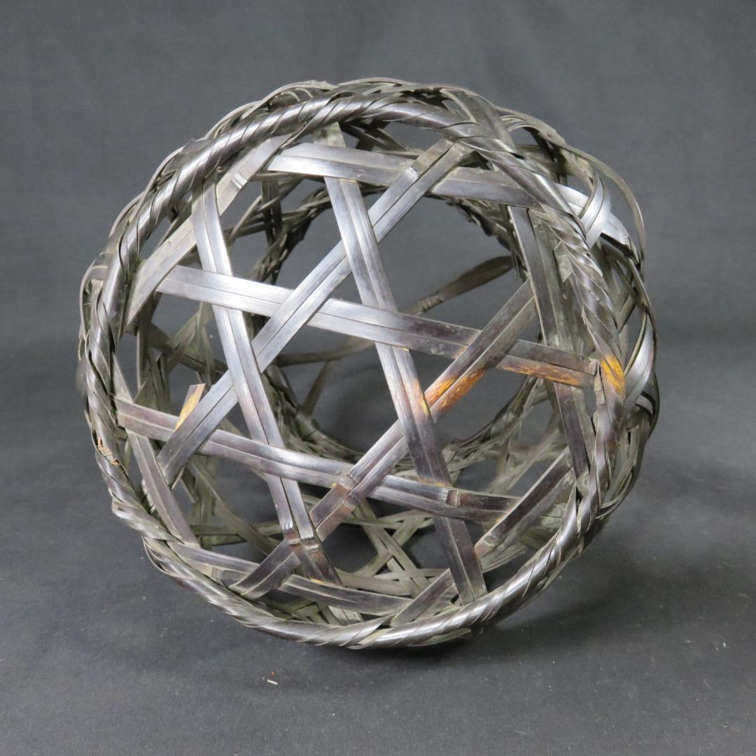 大原篭 かご 花入 竹編み 茶道具 茶の湯 竹篭 黒