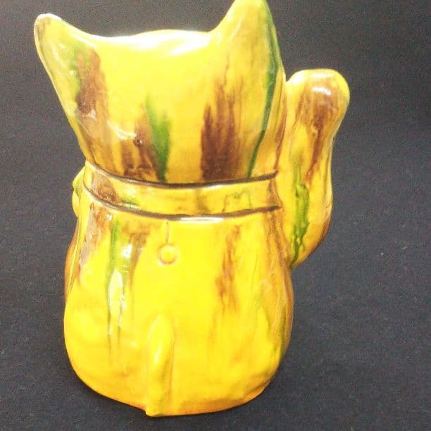 清水焼 猫三彩まねき猫（右手）