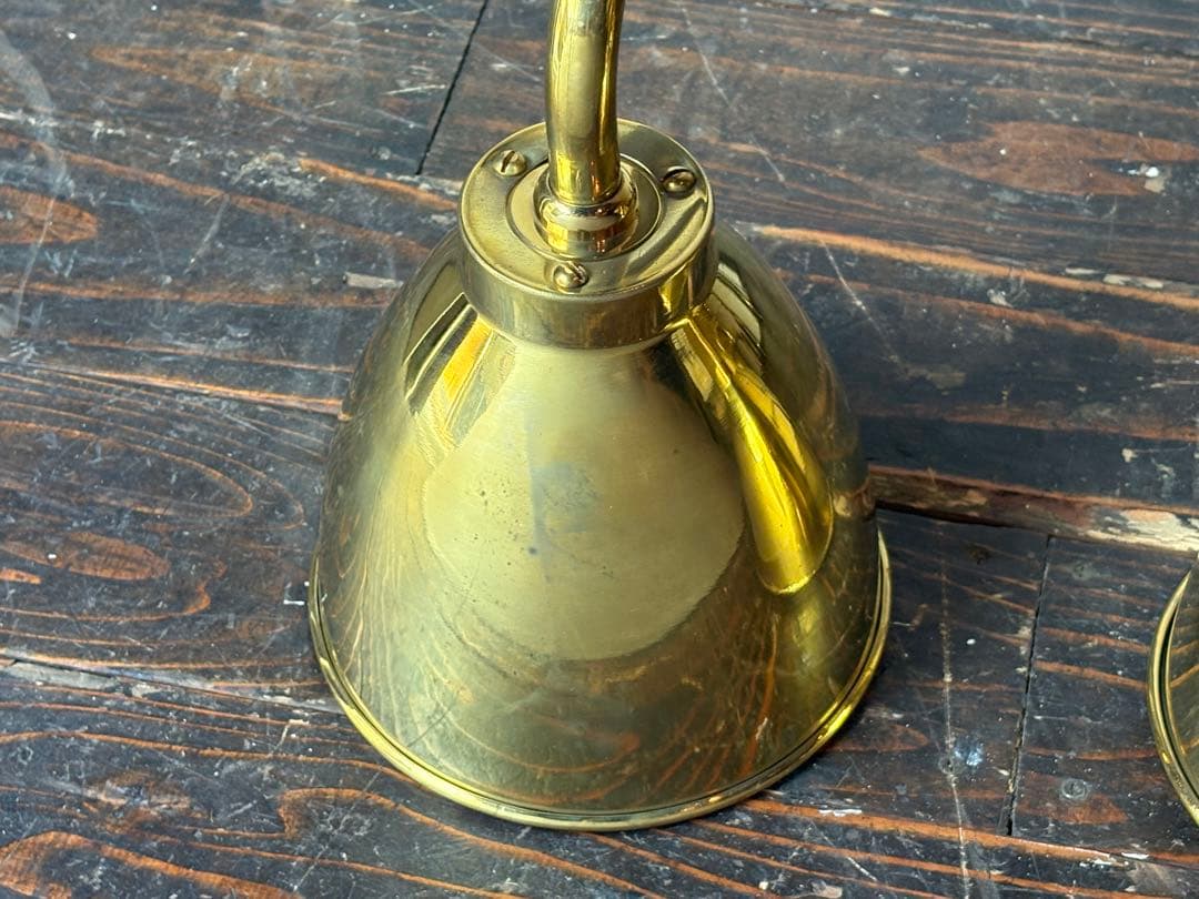 真鍮製アーム式ランプ 4灯