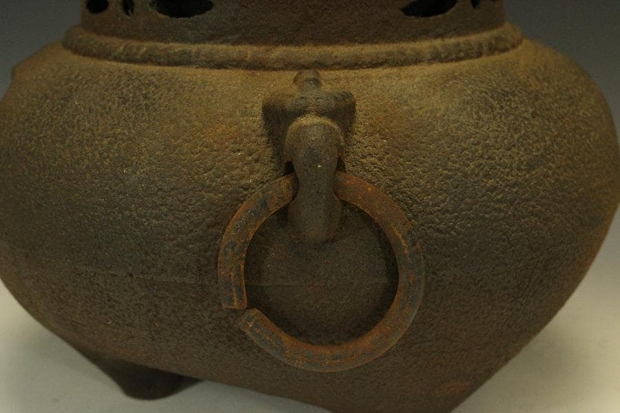 茶道具 鬼面風炉釜 平丸釜 718
