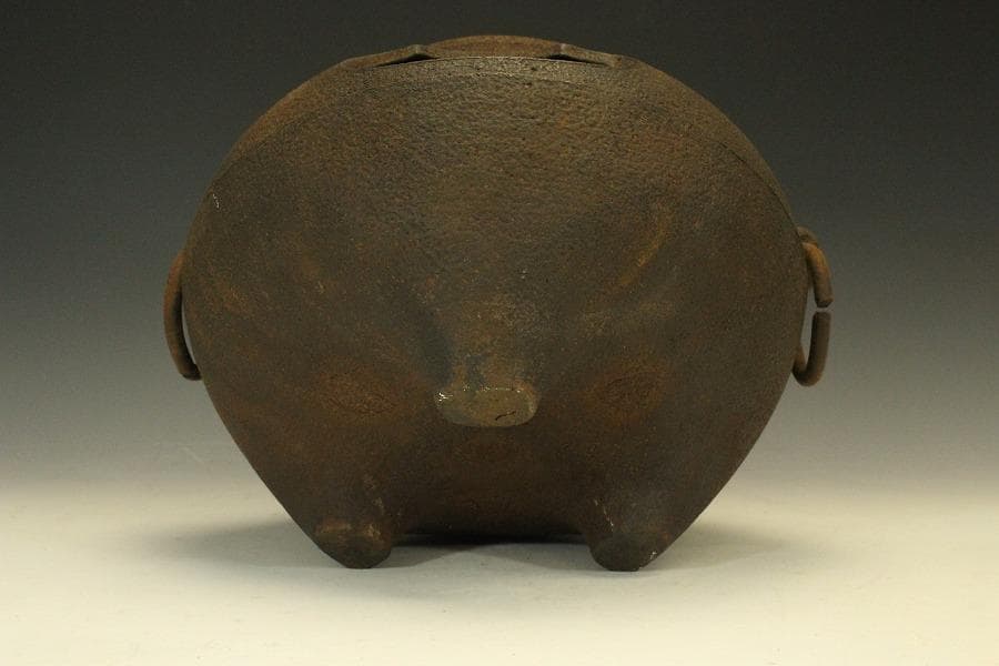 茶道具 鬼面風炉釜 平丸釜 718