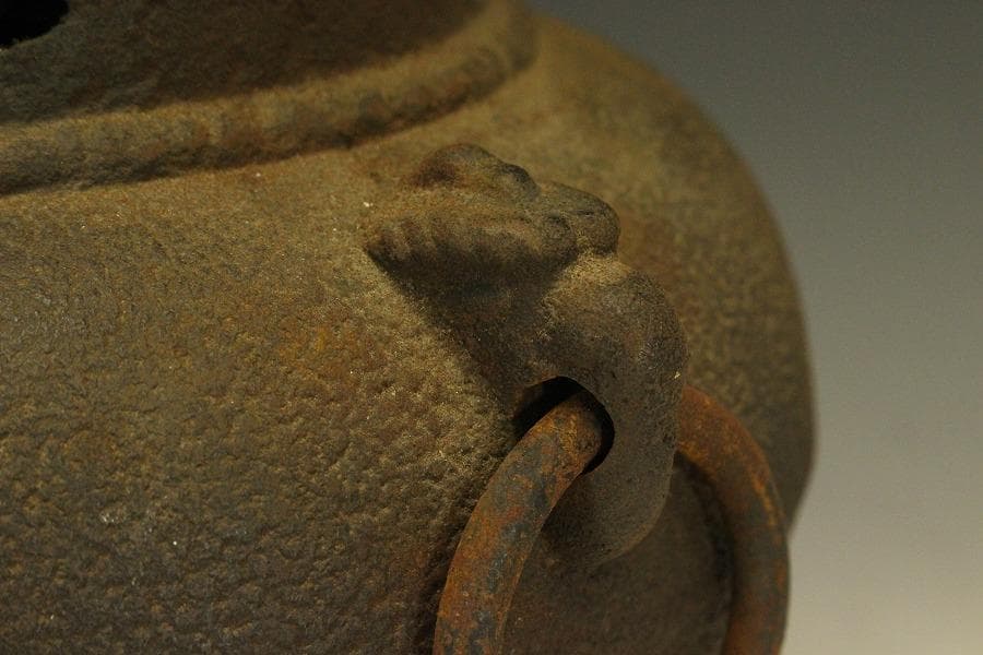 茶道具 鬼面風炉釜 平丸釜 718