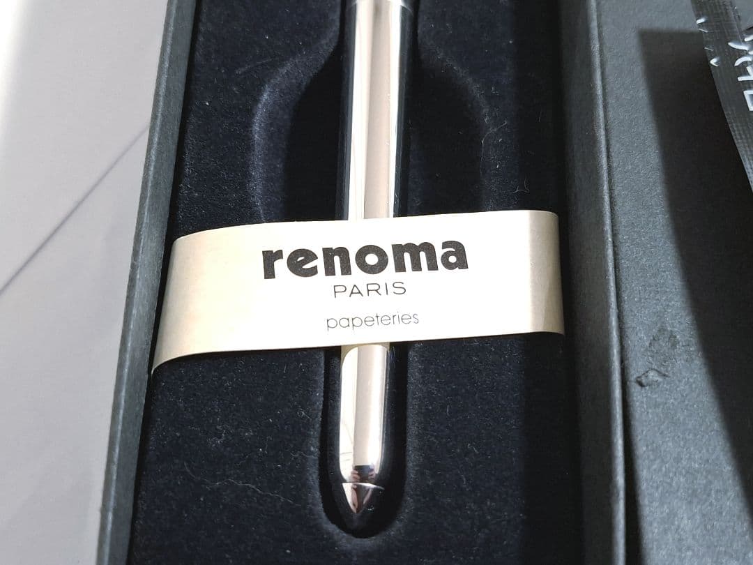未使用　renoma PARIS レノマ　万年筆　ロジウム仕上げ　14K　細字