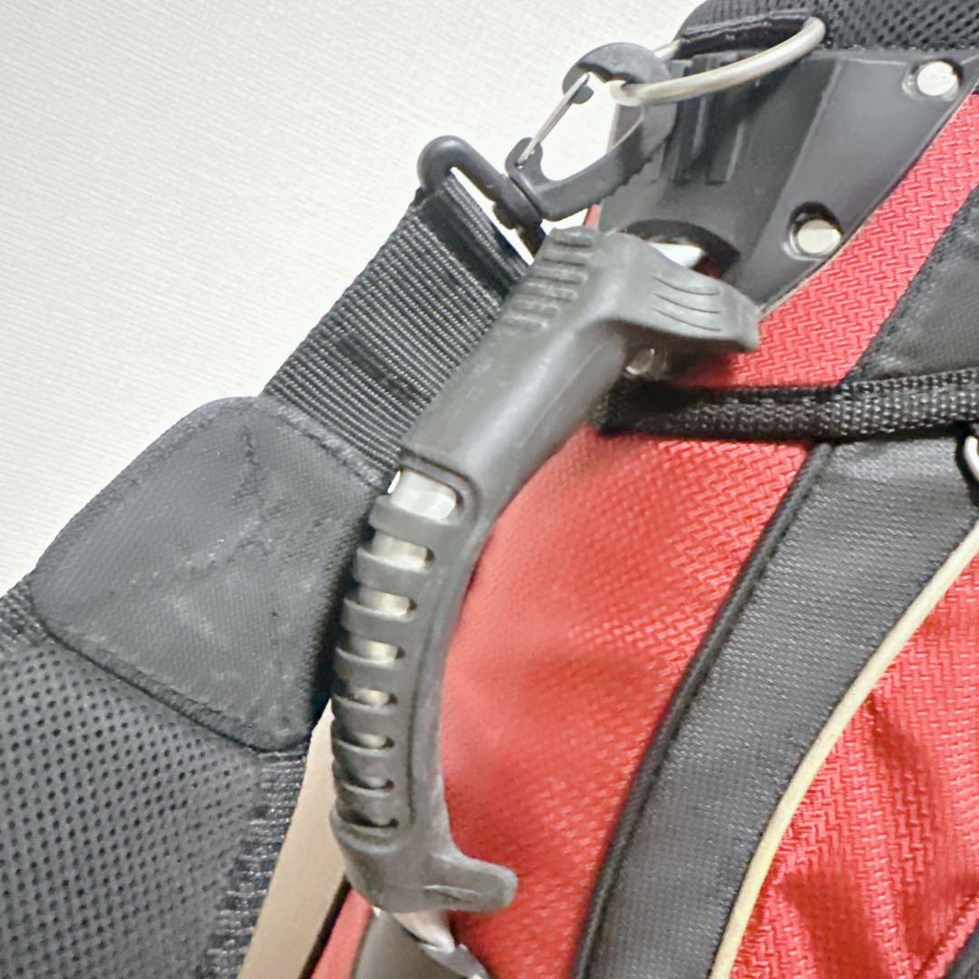 美品 adidas キャディバッグ 9.5型 6分割 軽量 レッド アディダス