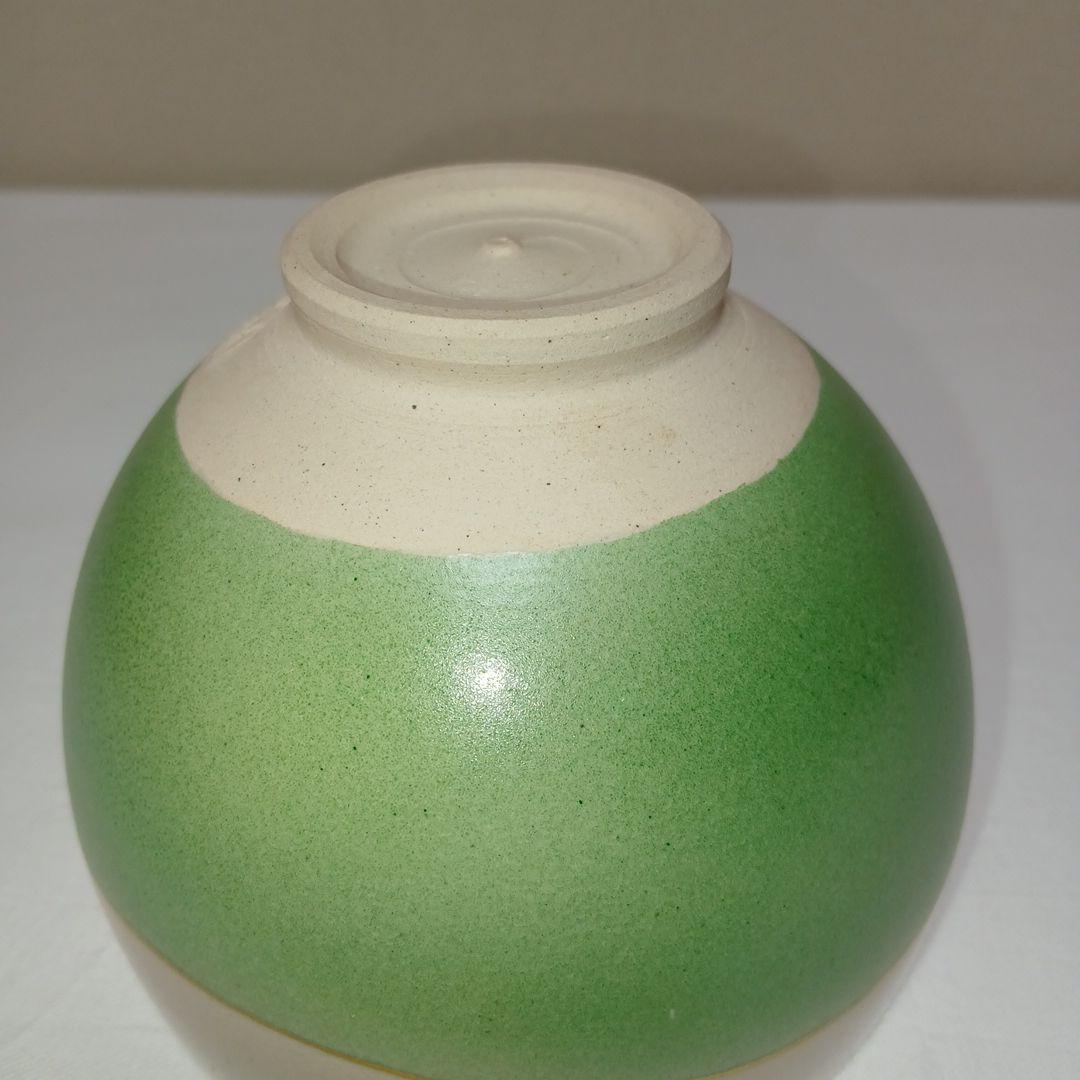 通次阿山作　色絵芽生え茶碗