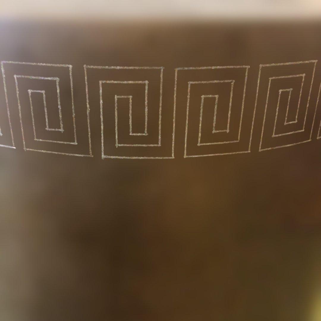 薄端　雷文様　アンティーク　四つ脚