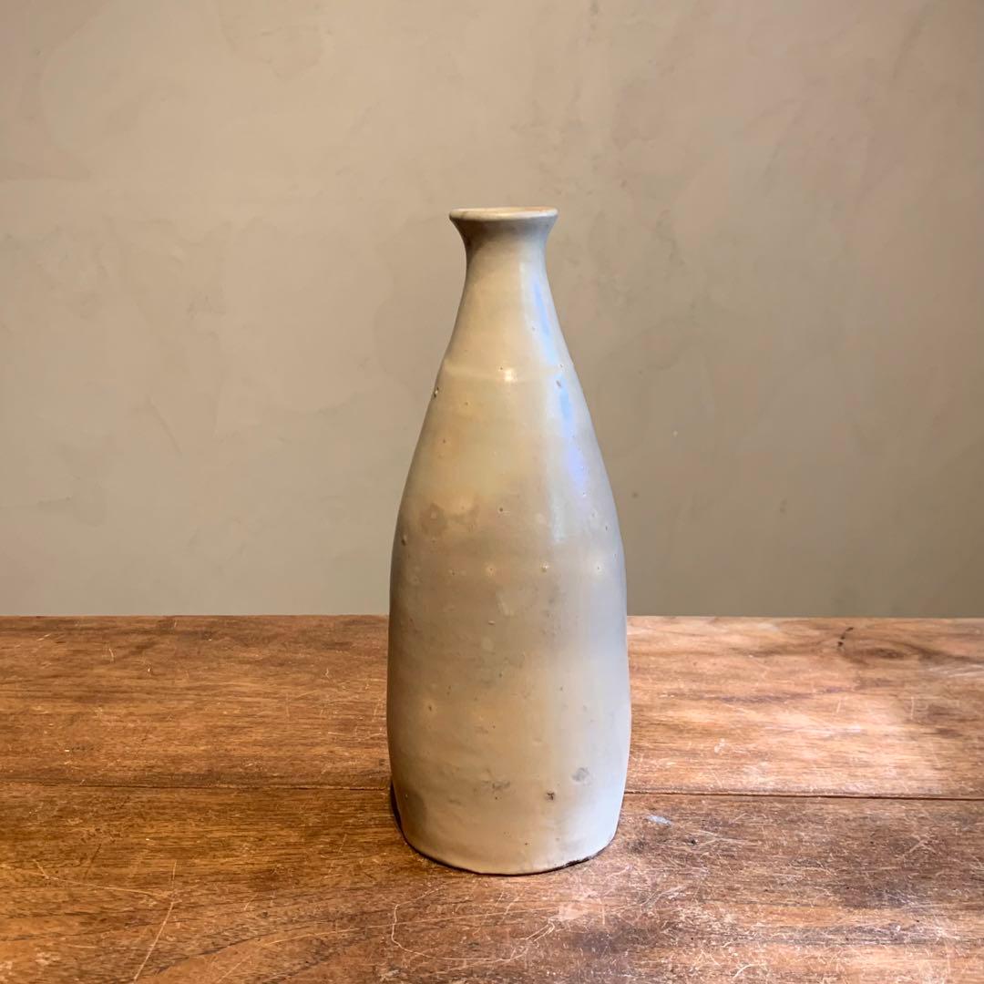 白丹波のような釉肌の瓶 古美術 古道具 花器 花入 アンティーク 徳利不可