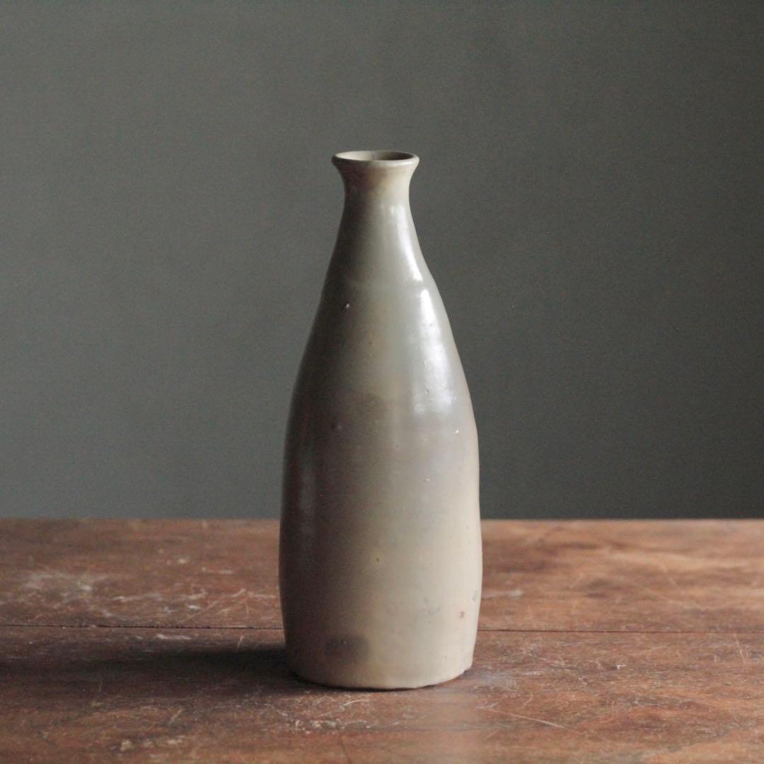 白丹波のような釉肌の瓶 古美術 古道具 花器 花入 アンティーク 徳利不可