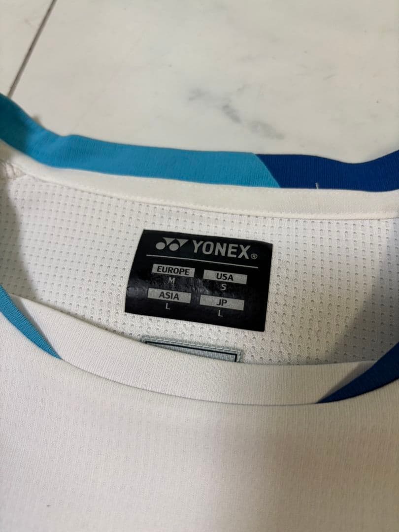 YONEX バドミントンシャツ JP L ホワイト/ブルー