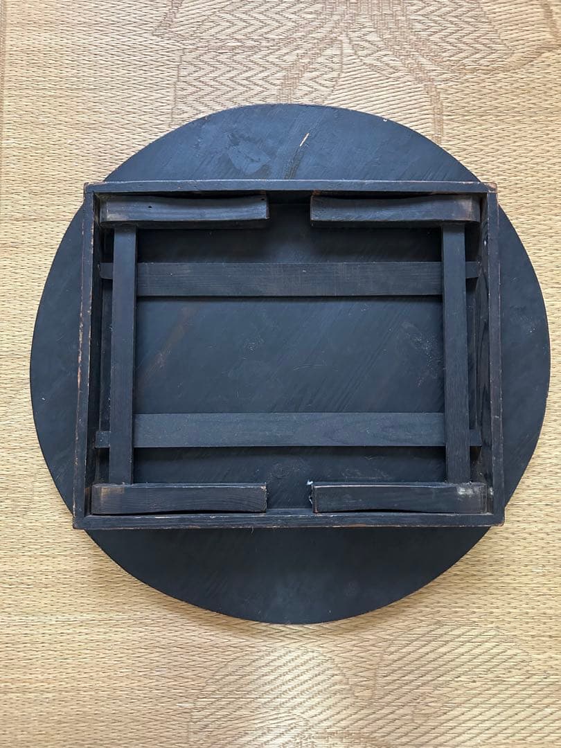 【古民家、和風アンティーク】ちゃぶ台　丸　漆塗り約75cm