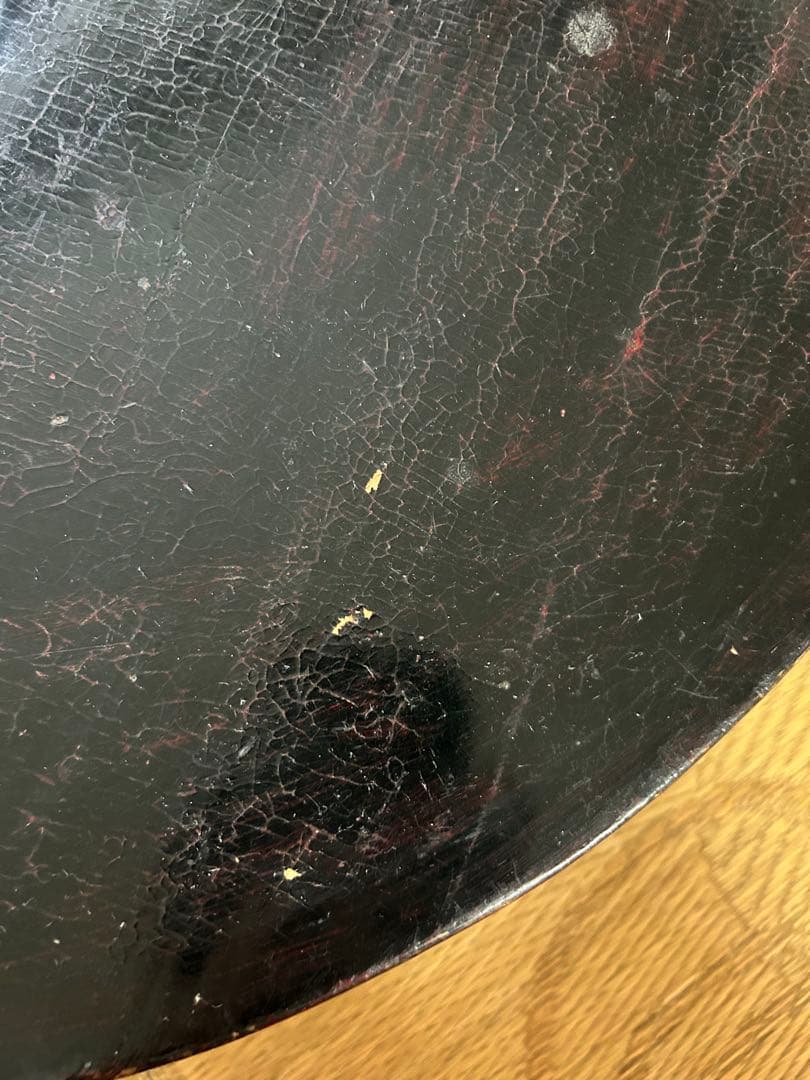 【古民家、和風アンティーク】ちゃぶ台　丸　漆塗り約75cm