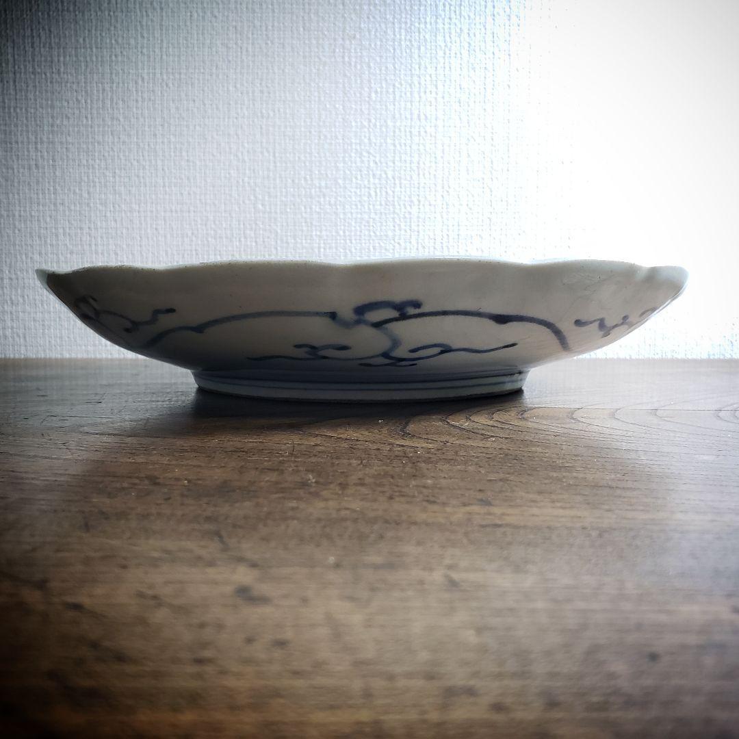 古伊万里 皿 かきつばた 燕子花 杜若 アヤメ アイリス 水仙 江戸 訳あり