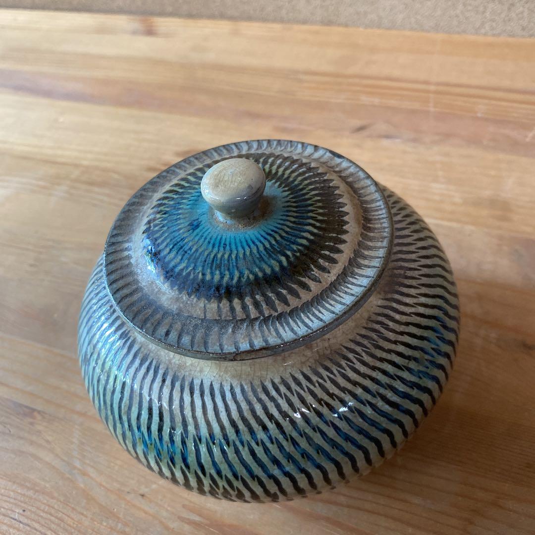 小鹿田焼　蓋物　箱なし　○