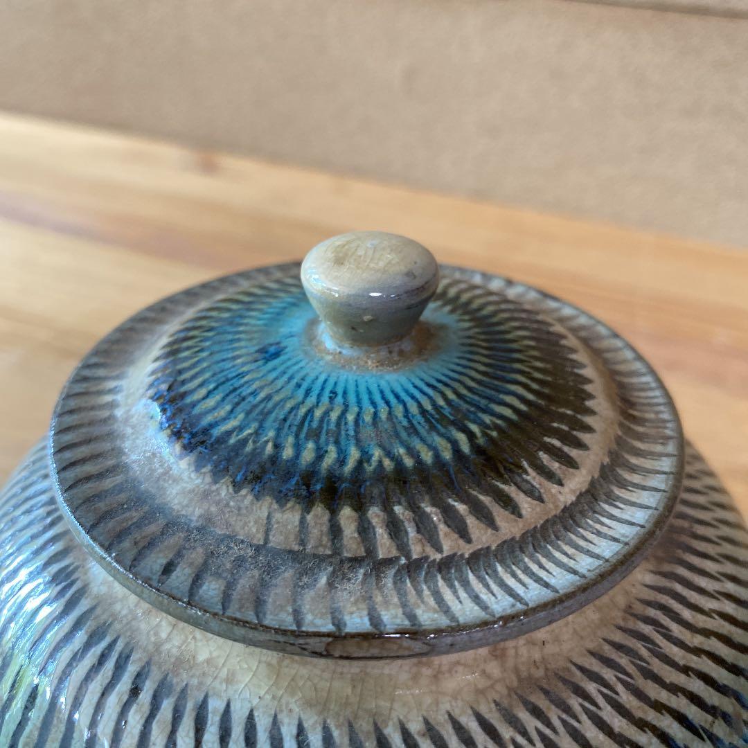 小鹿田焼　蓋物　箱なし　○