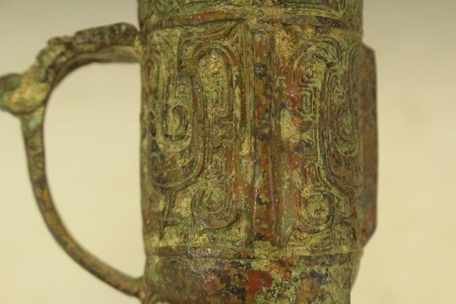 中国美術 青銅 爵(HA509)