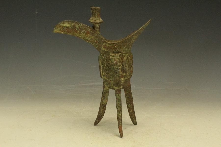 中国美術 青銅 爵(HA509)