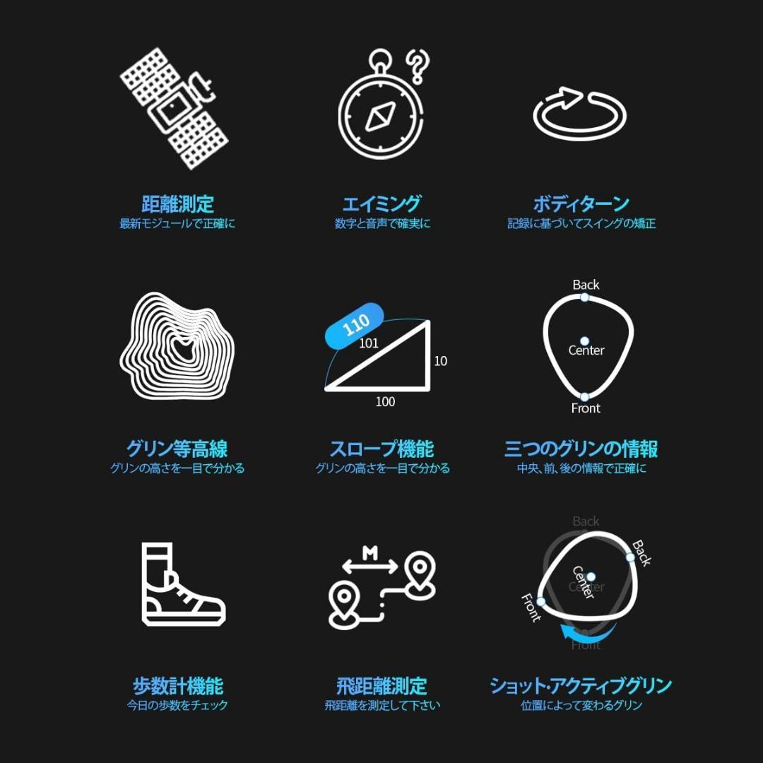 新品 MYAIMING ゴルフ距離計 音声型 超軽量小型 ベルト付