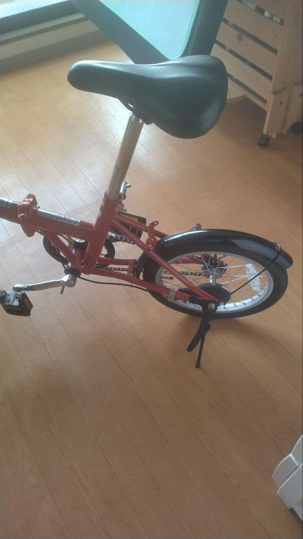 引取限定 CAPTAIN STAG 16インチ折りたたみ自転車 カゴ付き