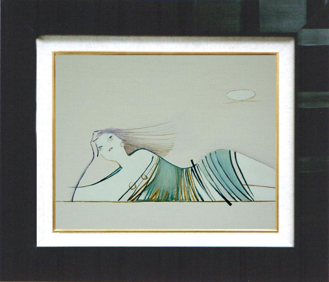 油絵 菅家令子 絵 絵画 インテリア 額付(白) F3-041114 人物 女性