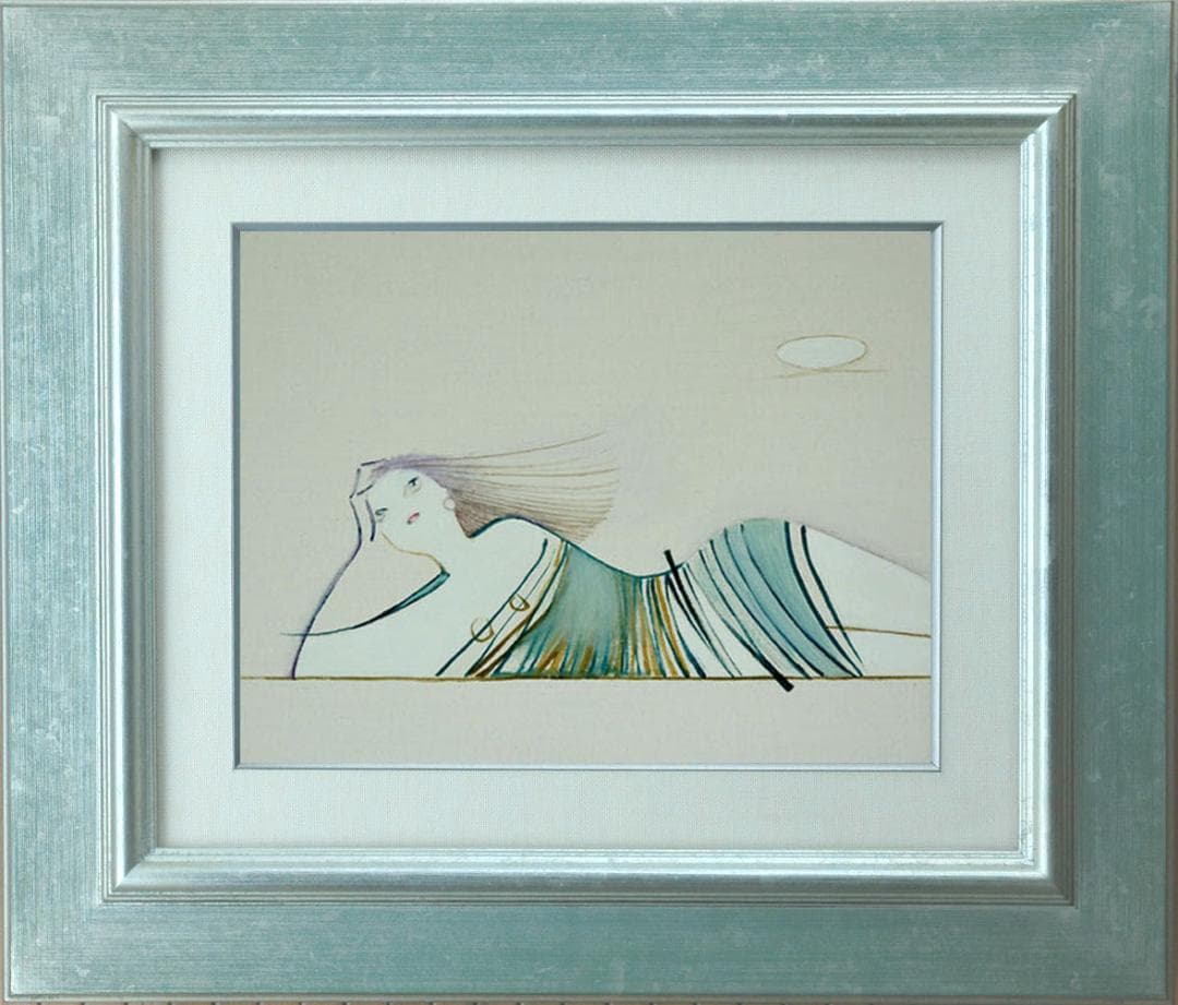 油絵 菅家令子 絵 絵画 インテリア 額付(白) F3-041114 人物 女性