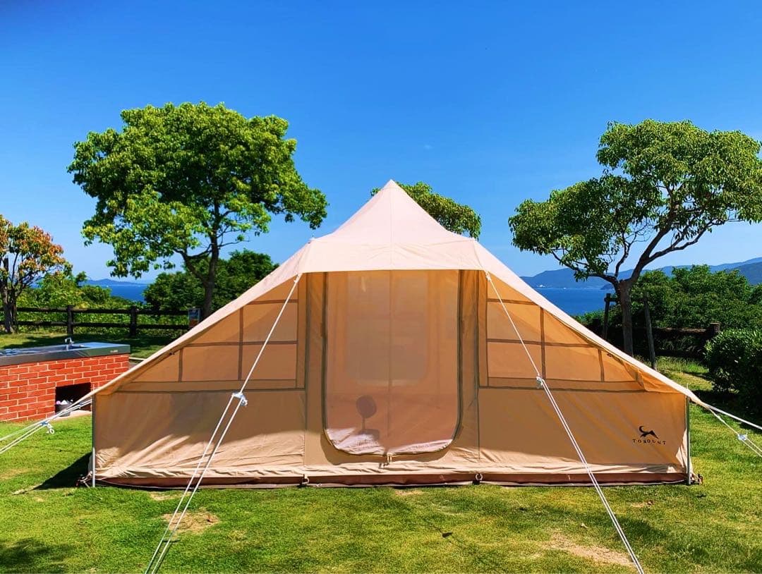 TOMOUNT ロッジ型 ワンポールテントTC ポリコットン4-6人（送料込）