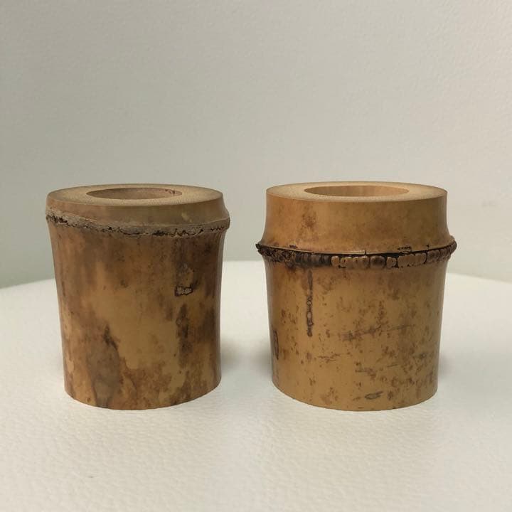 【茶道具】竹蓋置　風炉と炉　堀内宗完　表千家　R0536ダP