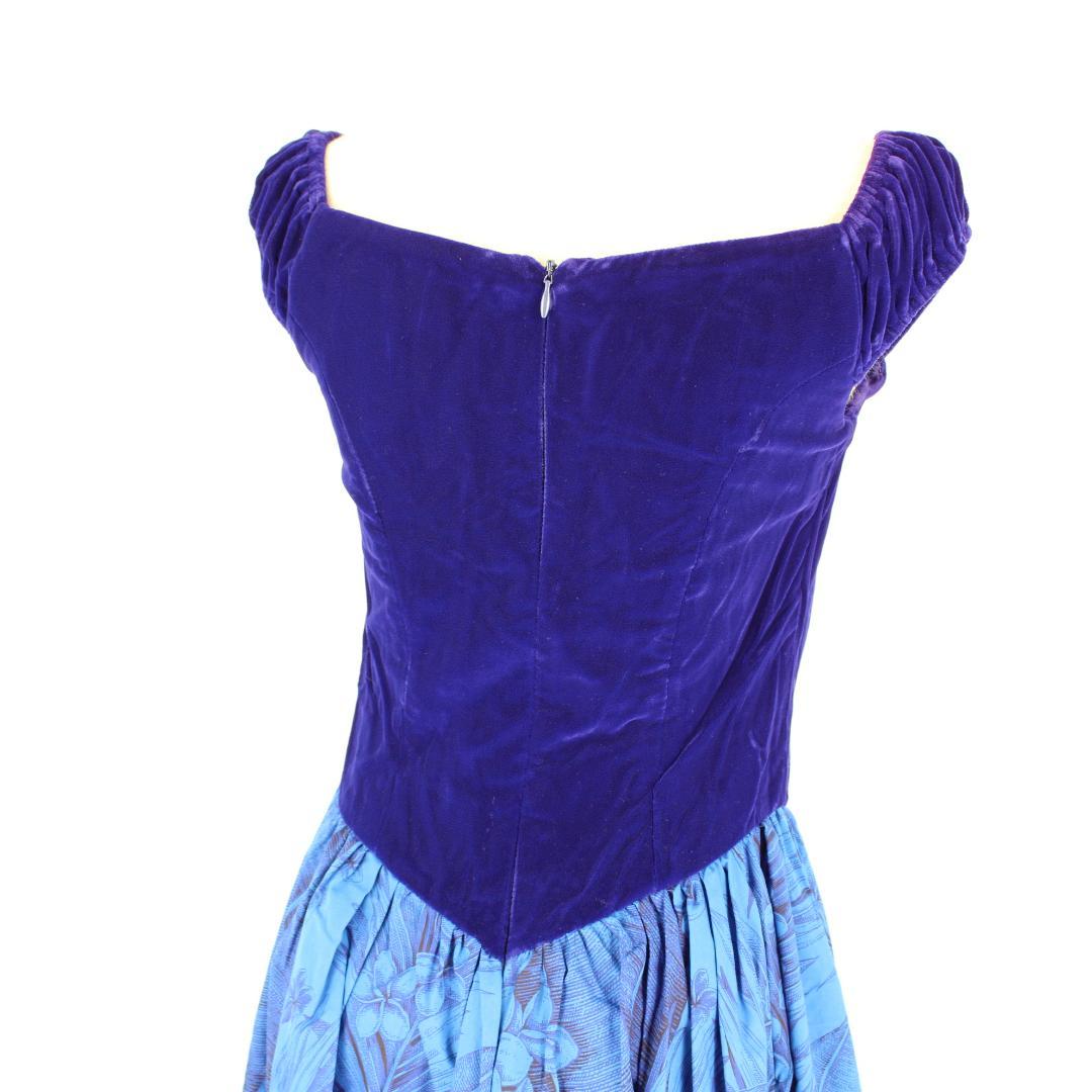 【フラダンス用衣装 ハワイ製 ベロアドレス】CC FASHIONS ブルー
