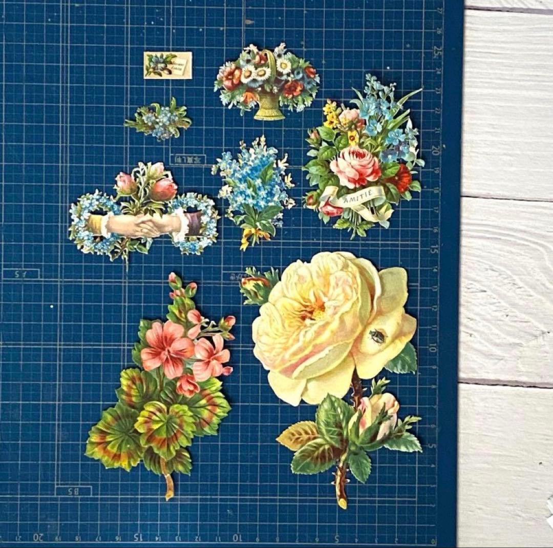 フラワークロモス（デクピ）130枚　フランス　a186