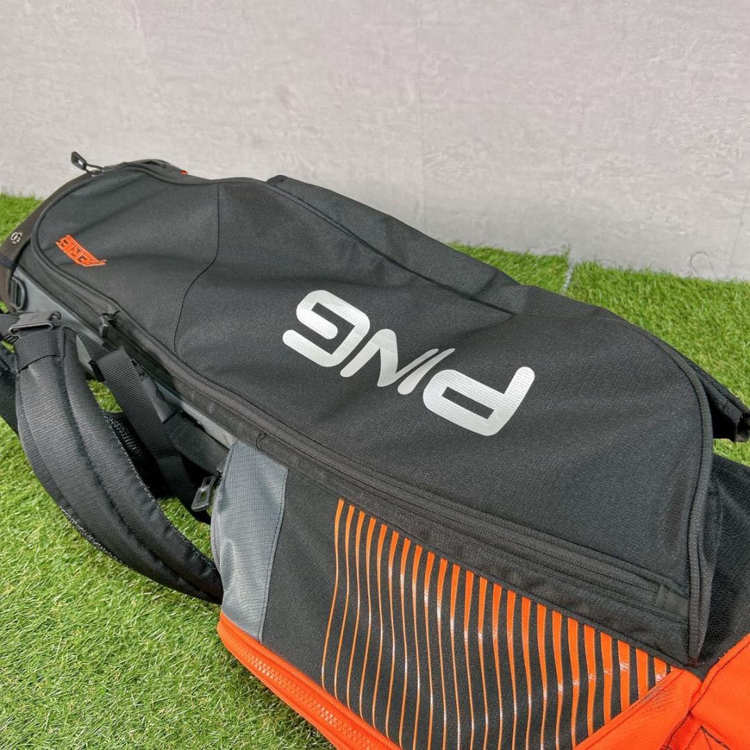 PING 4SERIES ピン キャディバッグ スタンド式 ブラック オレンジ