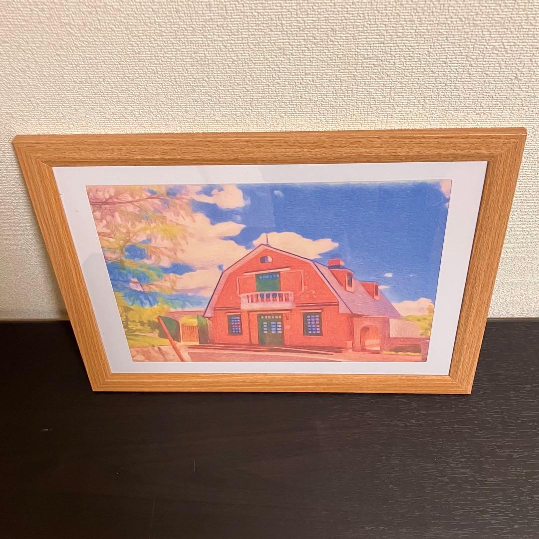 ジブリアート⑥ 千と千尋の神隠しより「海の見える駅」32.7㎝×24.0㎝額装品