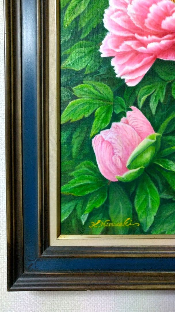 「牡丹」絵画 油彩画 油絵 植物画F12号 原画