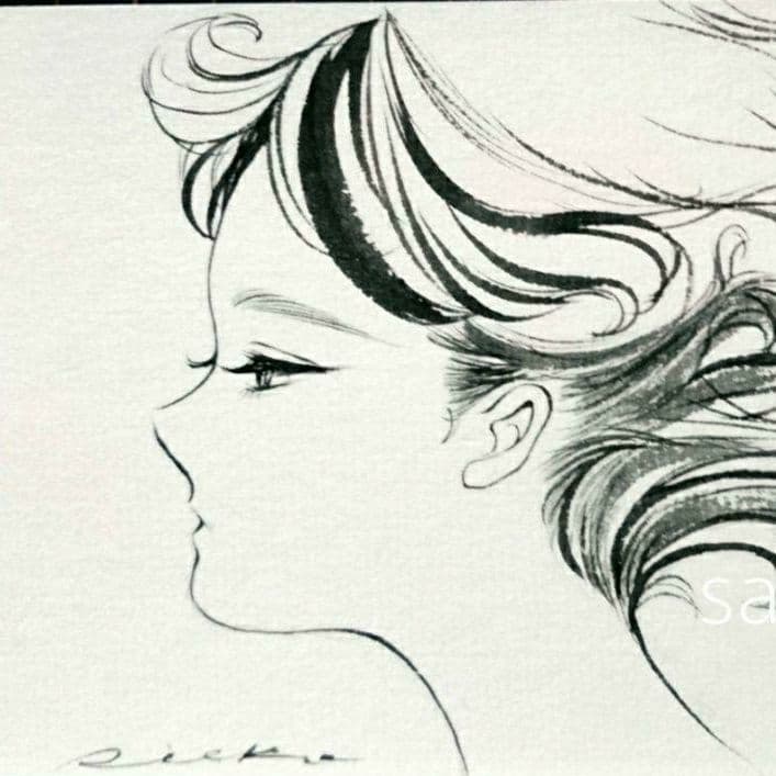 専用　肉筆原画《 AIR 》墨絵   絵画  和紙