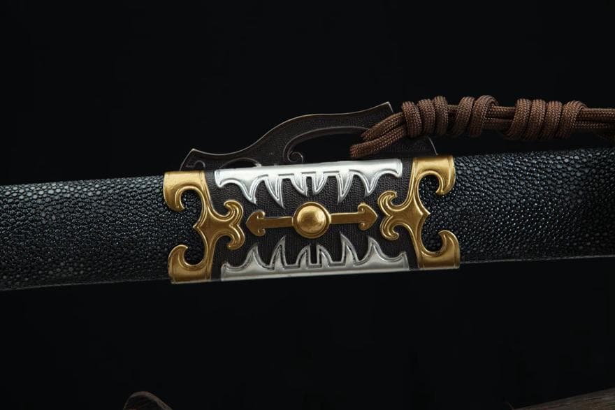 鎏金銀 中華唐刀 模造刀 居合刀 武士道 武具 漢剣 唐刀 龍泉剣 手鍛造打