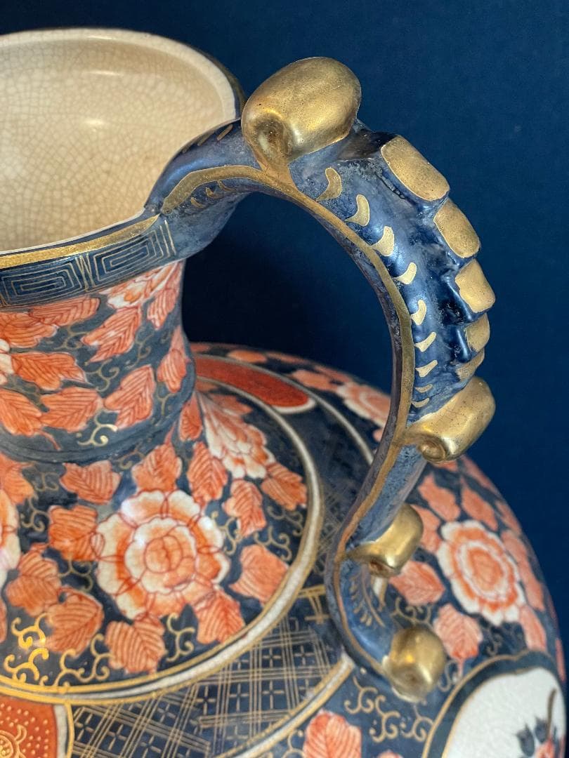 伊万里焼双龍耳大花瓶　高さ約61㎝